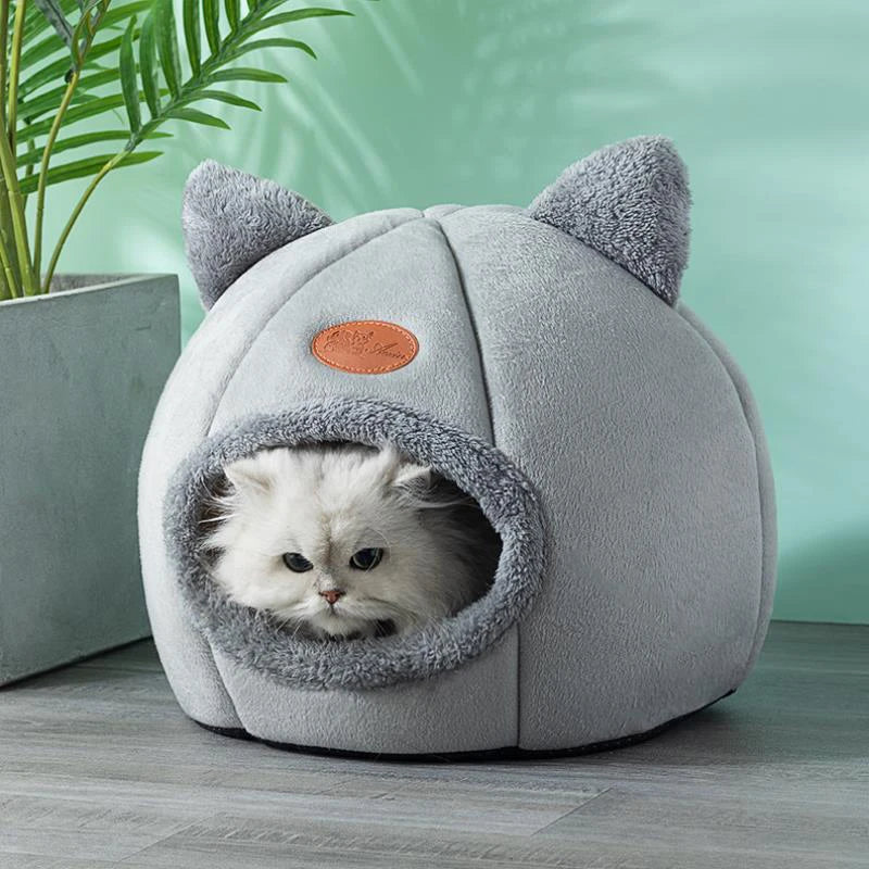 SnuggleNest™ Winter Cave Bed for Cats & Small Dogs