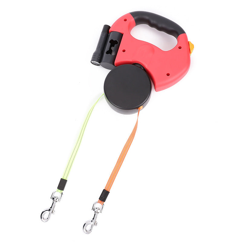 2-in-1 Retractable Dog Leash – Tangle-Free Control for Walking Two Dogs