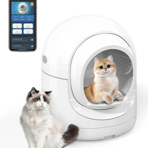 85L Self Cleaning Litter Box,Automatic Litter Box with App Control,Odor Removal,White