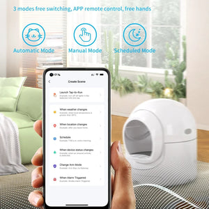 85L Self Cleaning Litter Box,Automatic Litter Box with App Control,Odor Removal,White