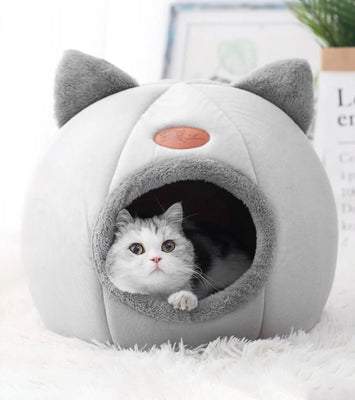 SnuggleNest™ Winter Cave Bed for Cats & Small Dogs