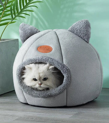 SnuggleNest™ Winter Cave Bed for Cats & Small Dogs
