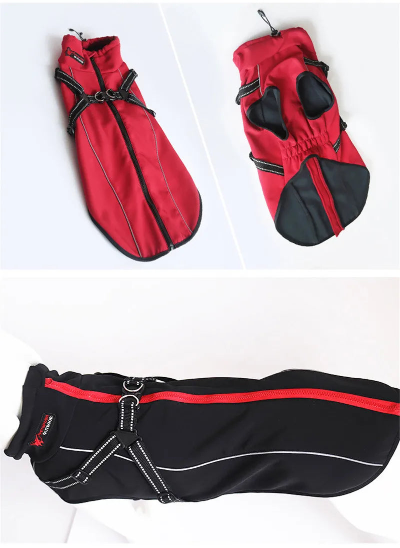 All-Weather Reflective Dog Jacket with Built-In Harness