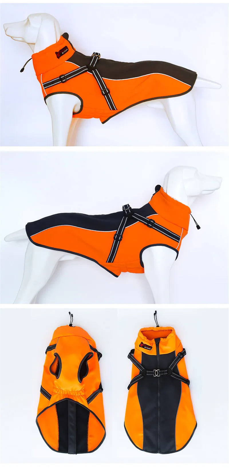 All-Weather Reflective Dog Jacket with Built-In Harness