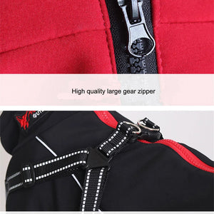 All-Weather Reflective Dog Jacket with Built-In Harness—windproof, waterproof, no-pull harness, high visibility.