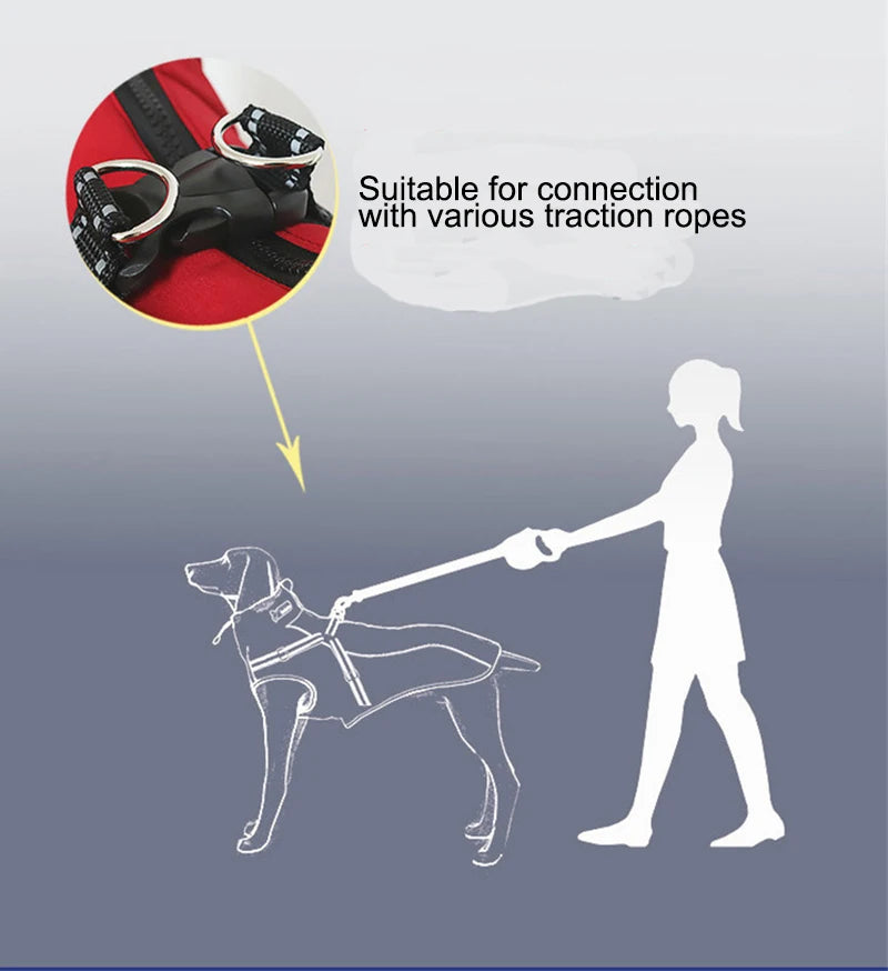 All-Weather Reflective Dog Jacket with Built-In Harness