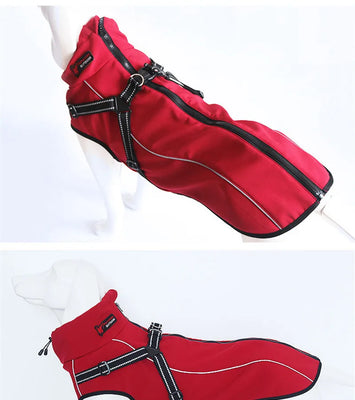 All-Weather Reflective Dog Jacket with Built-In Harness