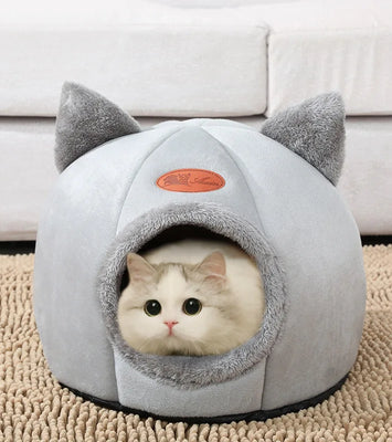 SnuggleNest™ Winter Cave Bed for Cats & Small Dogs
