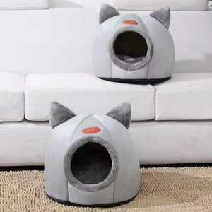 SnuggleNest™ Winter Cave Bed for Cats & Small Dogs - FurVenity