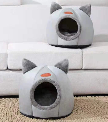 SnuggleNest™ Winter Cave Bed for Cats & Small Dogs