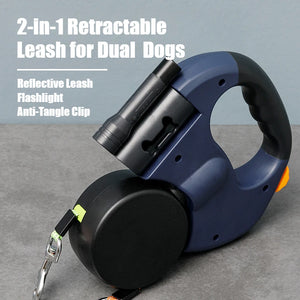 2-in-1 Retractable Dog Harness for Dual Dogs – Tangle-Free Walking Solution