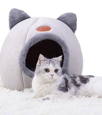 SnuggleNest™ Winter Cave Bed for Cats & Small Dogs