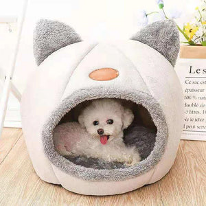 SnuggleNest™ Winter Cave Bed for Cats & Small Dogs - FurVenity