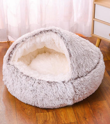 🐾 Semi-Closed Pet Bed – Cozy Year-Round Comfort