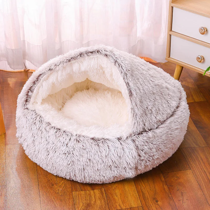 🐾 Semi-Closed Pet Bed – Cozy Year-Round Comfort