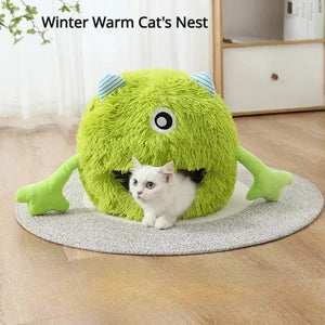 Froggo Cuddle Cave™ Plush Pet Bed - FurVenity