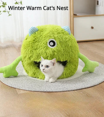 Froggo Cuddle Cave™ – Plush Frog Pet Bed for Cats & Small Dogs