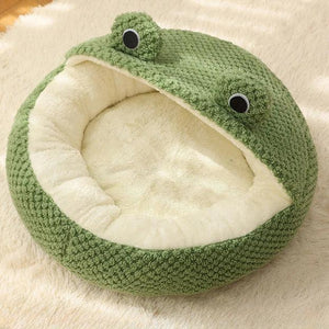 Froggo Cuddle Cave™ Plush Pet Bed - FurVenity