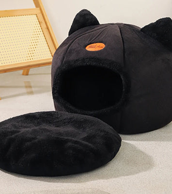 SnuggleNest™ Winter Cave Bed for Cats & Small Dogs
