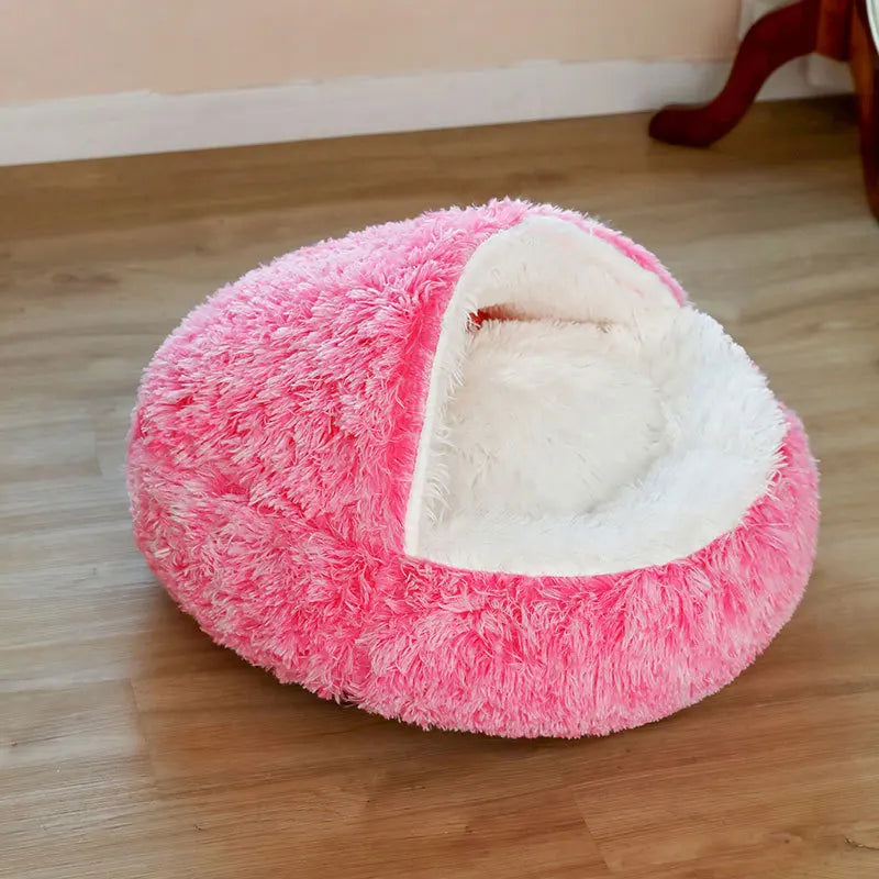 🐾 Semi-Closed Pet Bed – Cozy Year-Round Comfort