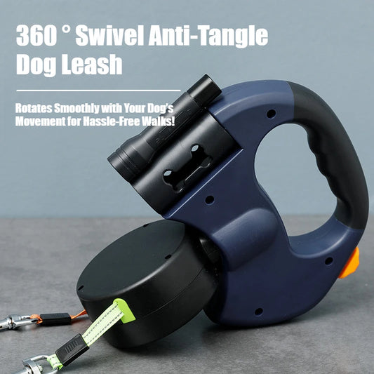 2-in-1 Retractable Dog Harness for Dual Dogs – Tangle-Free Walking Solution
