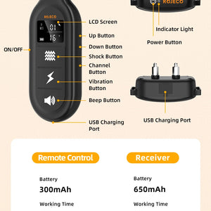 ROJECO SmartCharge™ Digital Dog Training Collar – Remote, Rechargeable & Waterproof