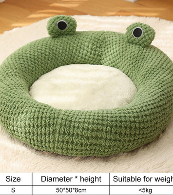 Froggo Cuddle Cave™ – Plush Frog Pet Bed for Cats & Small Dogs