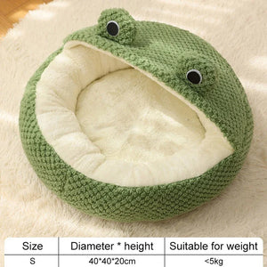 Froggo Cuddle Cave™ Plush Pet Bed - FurVenity