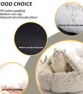 🐾 Semi-Closed Pet Bed – Cozy Year-Round Comfort