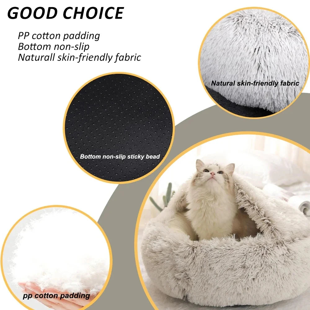 🐾 Semi-Closed Pet Bed – Cozy Year-Round Comfort