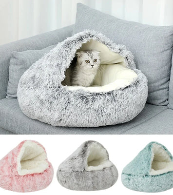 🐾 Semi-Closed Pet Bed – Cozy Year-Round Comfort