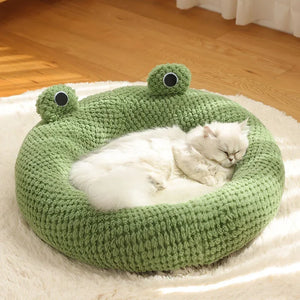 Froggo Cuddle Cave™ Plush Pet Bed - FurVenity