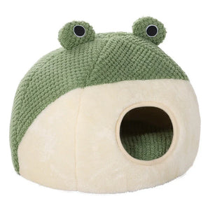 Froggo Cuddle Cave™ Plush Pet Bed - FurVenity