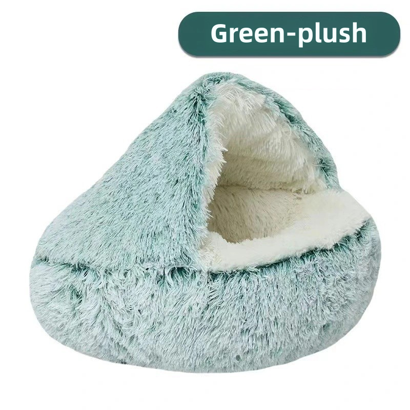 🐾 Semi-Closed Pet Bed – Cozy Year-Round Comfort
