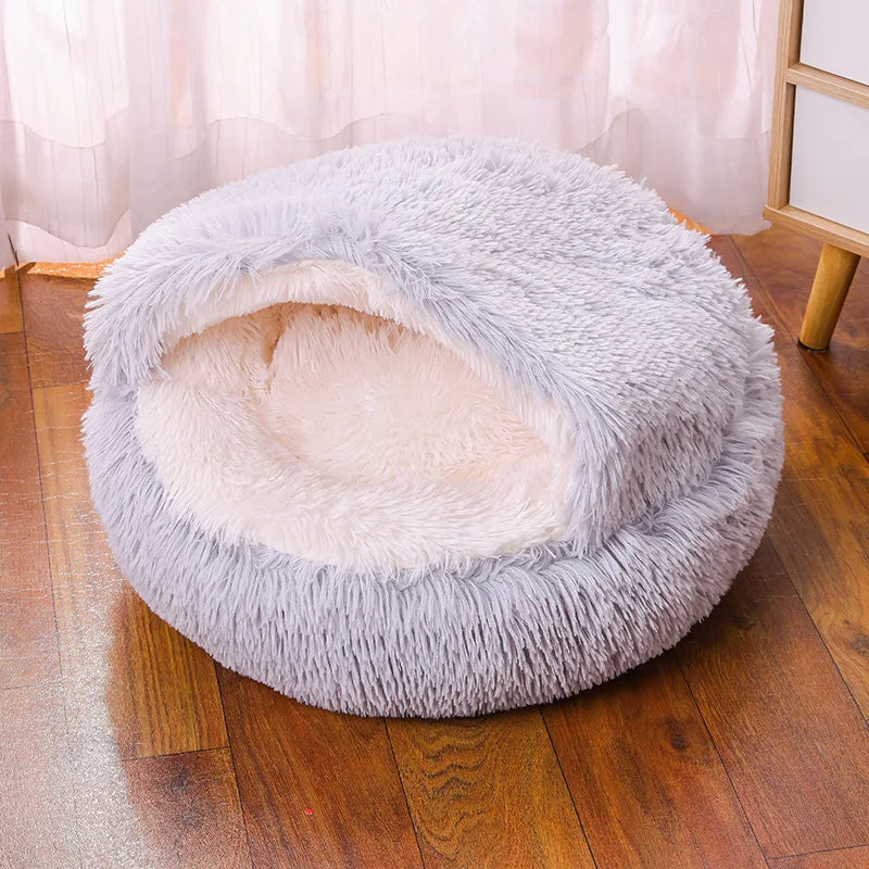 🐾 Semi-Closed Pet Bed – Cozy Year-Round Comfort