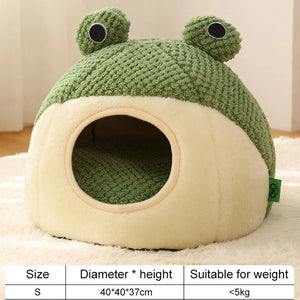 Froggo Cuddle Cave™ Plush Pet Bed - FurVenity