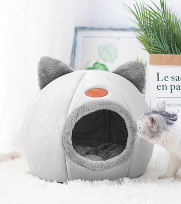 SnuggleNest™ Winter Cave Bed for Cats & Small Dogs