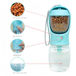 All-in-One Portable Pet Water & Food Bottle – Leak-Proof Travel Feeder for Dogs