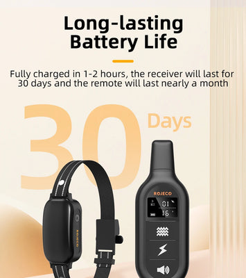 ROJECO SmartCharge™ Digital Dog Training Collar – Remote, Rechargeable & Waterproof