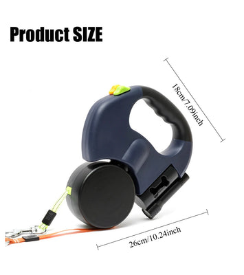 2-in-1 Retractable Dog Harness for Dual Dogs – Tangle-Free Walking Solution