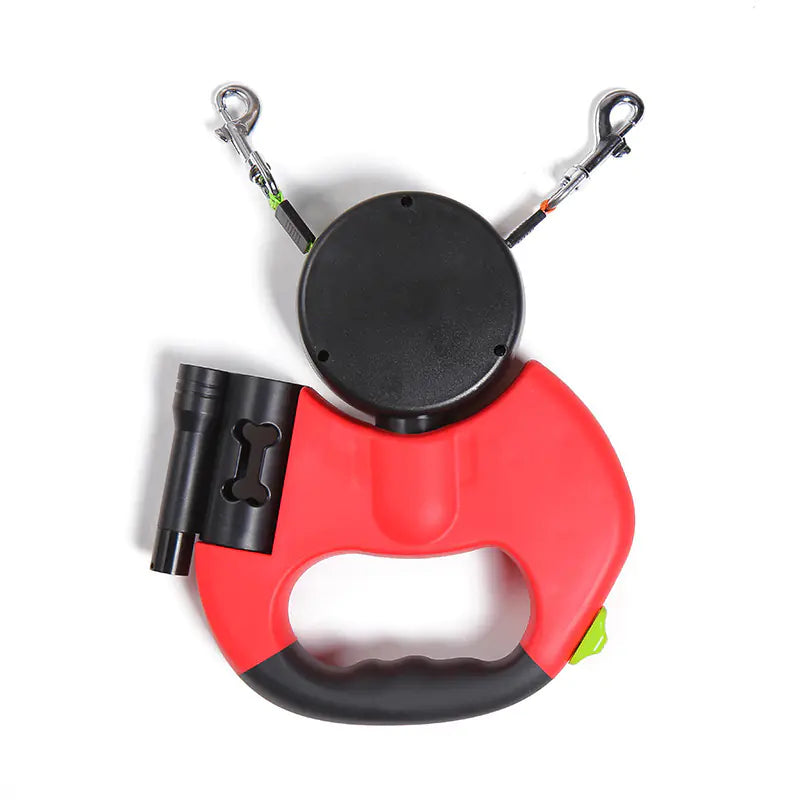 2-in-1 Retractable Dog Leash – Tangle-Free Control for Walking Two Dogs