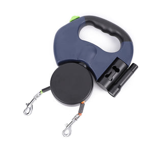 2-in-1 Retractable Dog Leash – Tangle-Free Control for Walking Two Dogs