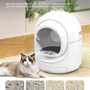 85L Self Cleaning Litter Box,Automatic Litter Box with App Control,Odor Removal,White