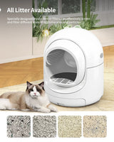 85L Self-Cleaning Litter Box self-cleaning cycle in action