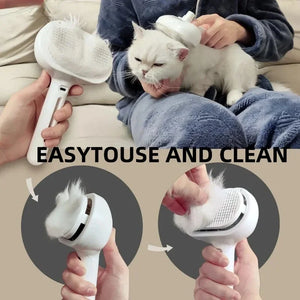 Easy-Clean Pet Grooming Comb – Self-Cleaning Brush for Effortless Deshedding