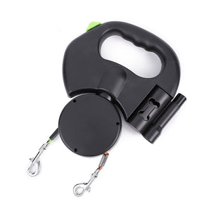 2-in-1 Retractable Dog Leash – Tangle-Free Control for Walking Two Dogs