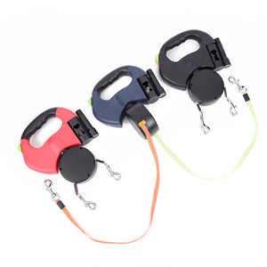 2-in-1 Retractable Dog Leash – Tangle-Free Control for Walking Two Dogs