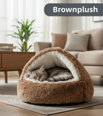 🐾 Semi-Closed Pet Bed – Cozy Year-Round Comfort