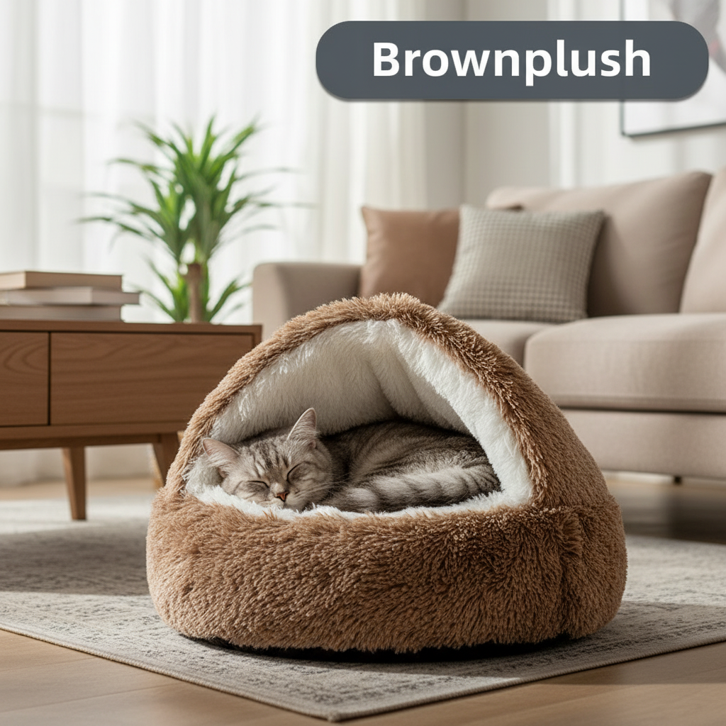 🐾 Semi-Closed Pet Bed – Cozy Year-Round Comfort