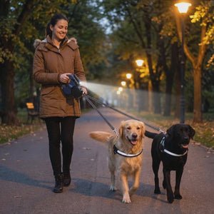 2-in-1 Retractable Dog Leash – Tangle-Free Control for Walking Two Dogs